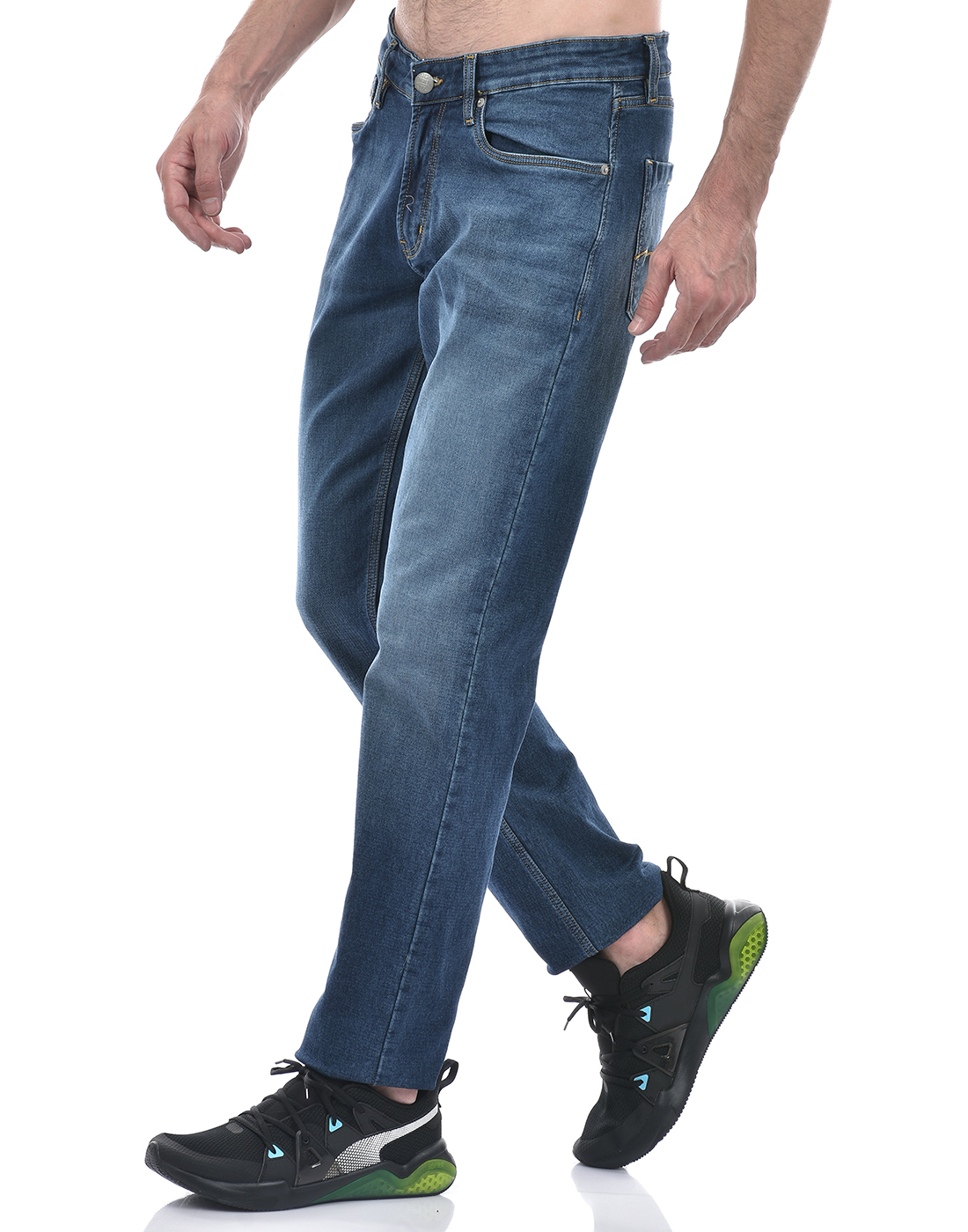 Numero Uno Men Solid Blue Jeans